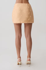 Vivian Embroidered Mini Skirt - Orange