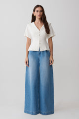 Bobby Oversized Jean With Front Pleat - Summer Blue