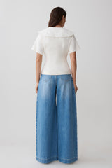 Bobby Oversized Jean With Front Pleat - Summer Blue