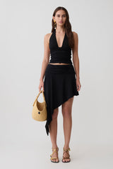 Peregrine Modal Gathered Halter Top - Black