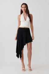 Talise Modal Hankie Midi Skirt - Black