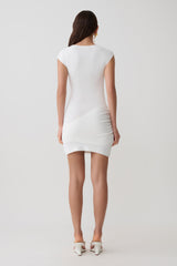 Freida Knit Mini Dress With Sash - Ivory