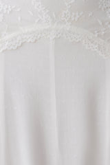 Skylar Lace Panelled Midi Skirt - White