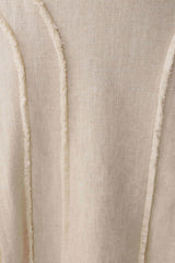 Annie Linen Frayed Midi Skirt - Natural