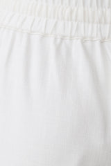Selena Linen Straight Leg Pant - White