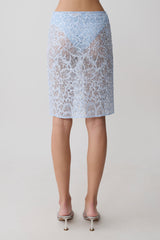 Kiara Pearl Beaded Midi Skirt - Powder Blue