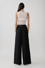 Arlo Wide Leg Suiting Trouser - Black