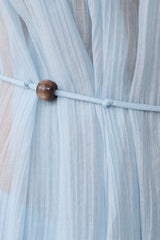 Kai Beaded Draped Scarf Top - Pale Blue