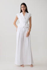 Andina Shortsleeve Linen Top - White