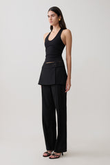 Actress Ribbed Tank - Black