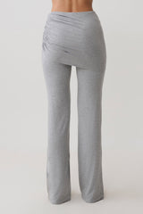 Keaton Modal Straight Leg Overlay Pant - Grey Marle