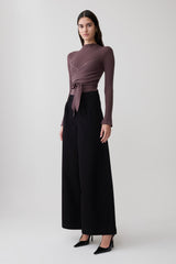 Lawson Wrap Knit Long Sleeve Top - Peppercorn