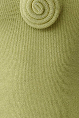 Samira Knit Long Sleeve Mini Dress - Light Olive