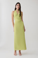 Valentina Chiffon Halter Maxi Dress - Pistachio