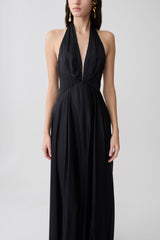 Rebecca Halter Buttoned Maxi Dress - Black
