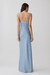 Martinne Chiffon Overlay Maxi Dress - Arctic Blue