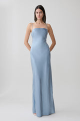 Martinne Chiffon Overlay Maxi Dress - Arctic Blue