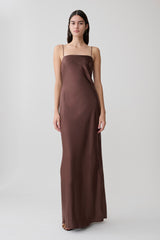 Martinne Chiffon Overlay Maxi Dress - Mocha