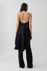 Sydney Straight Leg Satin Pants - Black