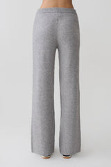 Evan Knit Wide Leg Pants - Grey Marle