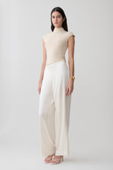 Sonny Short Sleeve Knit Top - Cream