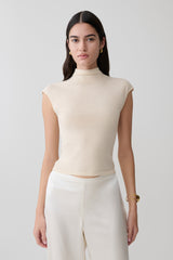 Sonny Short Sleeve Knit Top - Cream