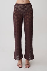 Glinda Crochet Pants - Chocolate