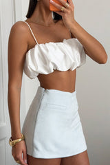 Satin Cropped Sexy Hot Girl Cami Top