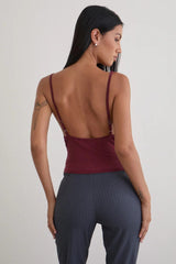 Chic Solid Slim U Neck Sequin Cami Top