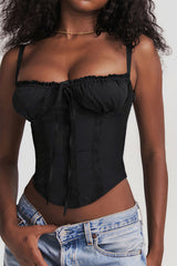 Lace Panel Tie Sexy Cami Top