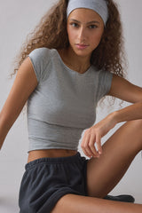 Cropped Fitted Retro Polka Dot T‑shirt