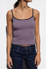 Striped Cropped Casual Cami Top