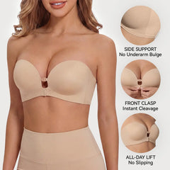 Luckmee Women's Strapless Push Up Bra with Anti-Slip Technology