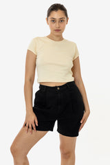 RCT372 - Cotton Twill Pleated Short