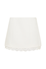 Ariella Suiting Mini Skirt With Lace - White