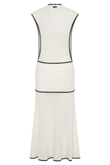 Aris Sleeveless Sheer Maxi Dress - Black/White