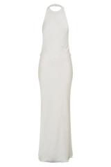 Rinna Satin Halter Maxi Dress - Ivory