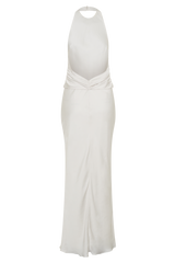 Rinna Satin Halter Maxi Dress - Ivory