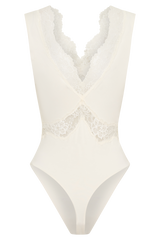 Electra Slinky Lace Bodysuit - Ivory