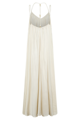 Adriana Satin Gathered Maxi Dress - Buttercream