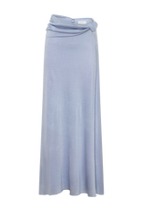 Adrienne Lurex Knot Maxi Skirt - Pastel Blue