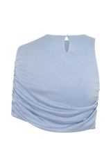 Adrienne One Shoulder Lurex Top - Pastel Blue