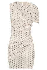 Adrienne One Shoulder Mesh Mini Dress - Polka Dot