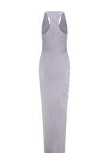 Alessandra Slinky Ruffle Maxi Dress - Grey