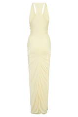 Alessandra Slinky Ruffle Maxi Dress - Lemon