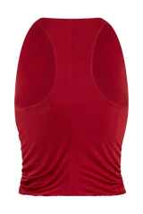 Alessandra Slinky Ruffle Top - Ruby