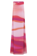 Amaya Strapless Chiffon Maxi Dress - Pink Sunset Print