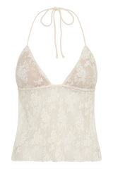 Ambrose Lace Cami Halter Top - Ivory