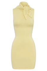Amilee Scarf Knit Mini Dress - Lemon