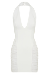 Anari Gathered Scuba Mini Dress - White